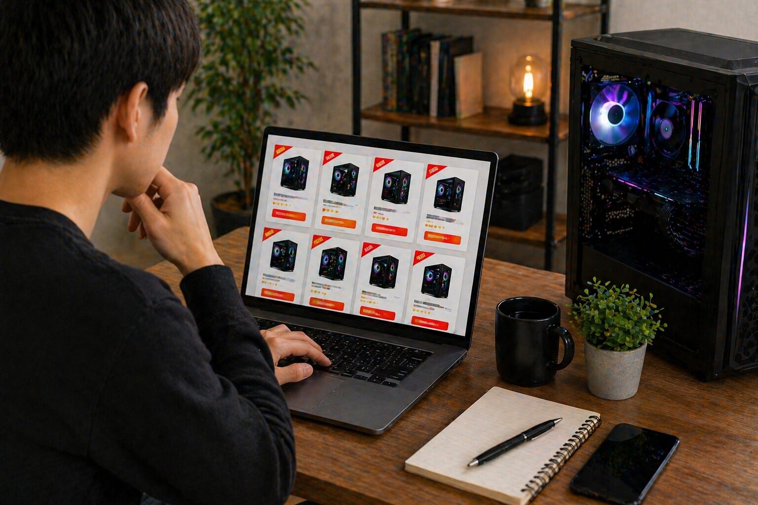セール価格でゲーミングPCを検討しているイメージ画像